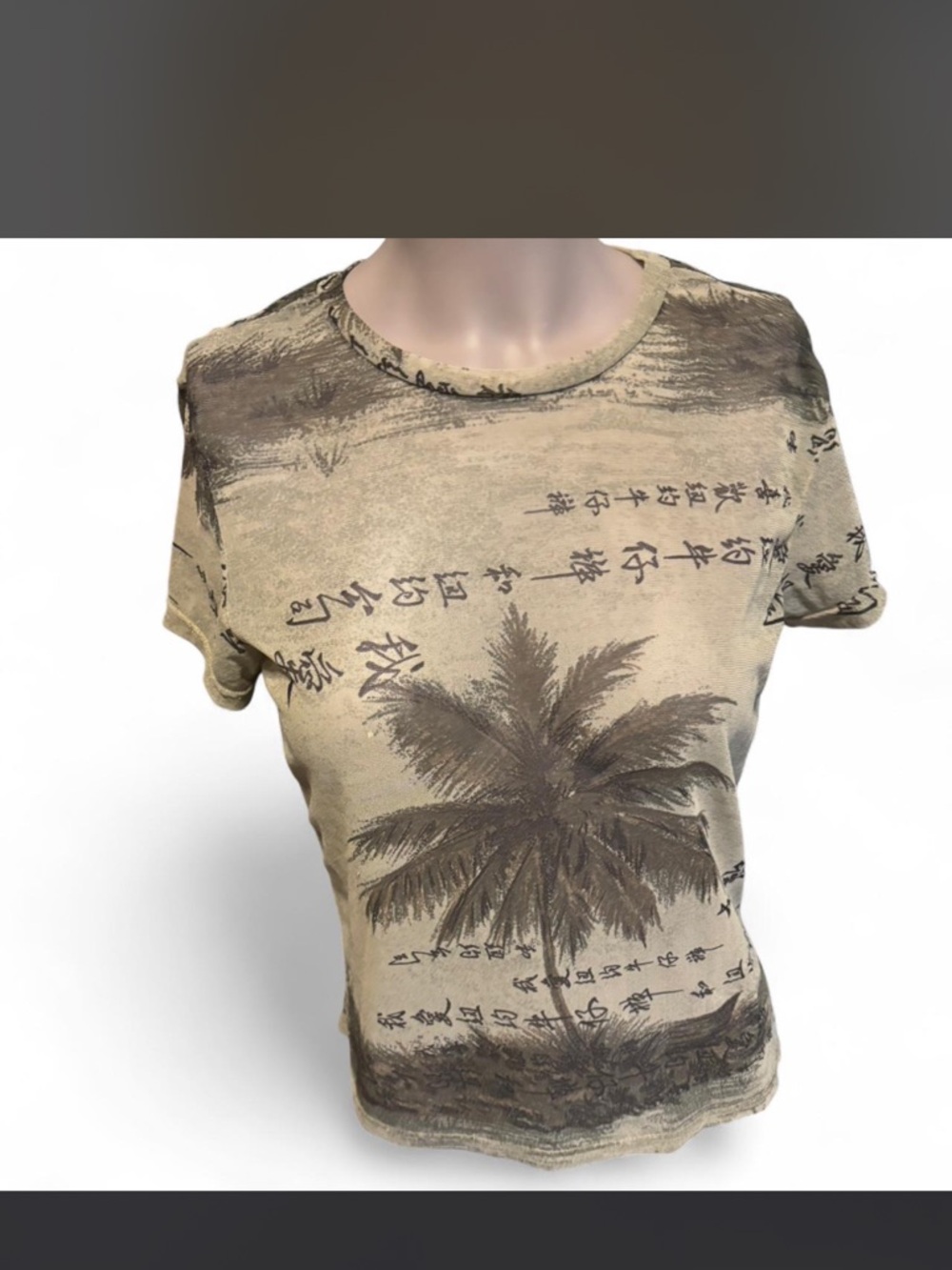 Ny and co vintage mesh wearable art top. Sz L y2k beach vibes boho